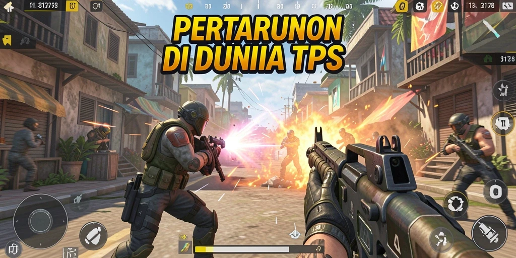 Tampilan gameplay TPS yang mendebarkan dengan aksi intens.