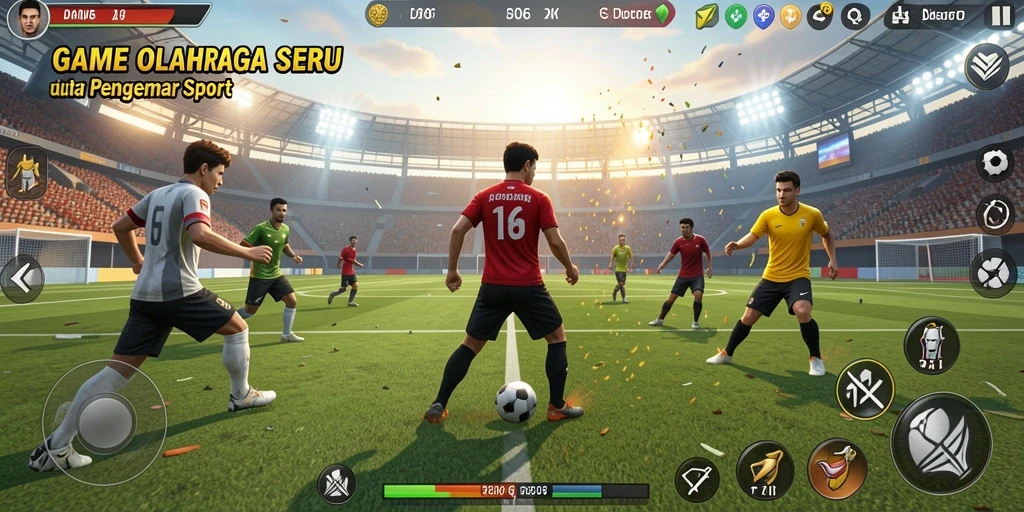 Gameplay D06 yang seru dan penuh aksi olahraga.