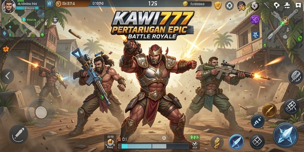 Screenshot gameplay KAWI777 dengan aksi Battle Royale yang mendebarkan.