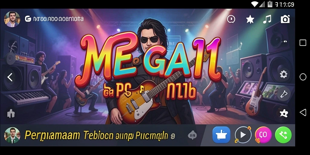Tangkapan layar gameplay <strong>MEGA111</strong> yang menampilkan interaksi dinamis dan elemen musik.