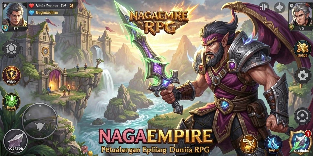 Tampilan menarik dari gameplay NAGAEMPIRE yang menampilkan aksi RPG.