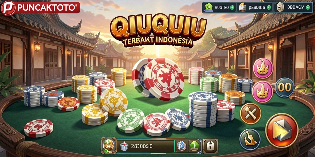 Menampilkan gameplay intens dan seru QiuQiu di PUNCAKTOTO.